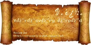 Vörösváry Árpád névjegykártya